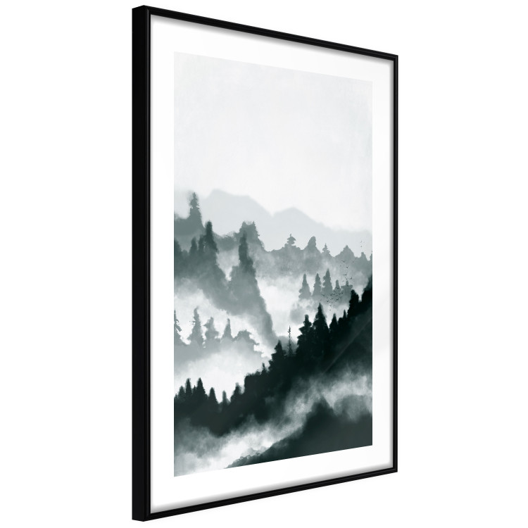 Poster Misty Landscape - misty forest and mountain landscape in a dark composition 130796 additionalImage 6