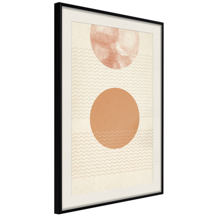 Poster Sun Eclipse - orange circles and stripes in an abstract motif 131796 additionalImage 2