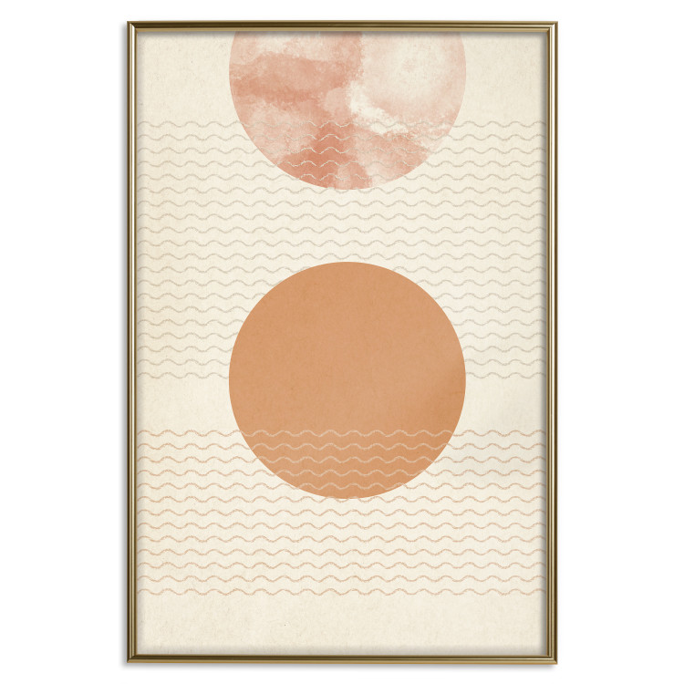 Poster Sun Eclipse - orange circles and stripes in an abstract motif 131796 additionalImage 21