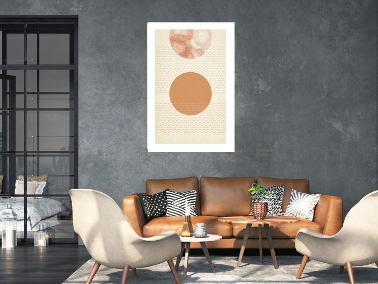 Poster Sun Eclipse - orange circles and stripes in an abstract motif 131796 additionalImage 3