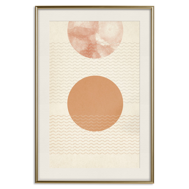 Poster Sun Eclipse - orange circles and stripes in an abstract motif 131796 additionalImage 20