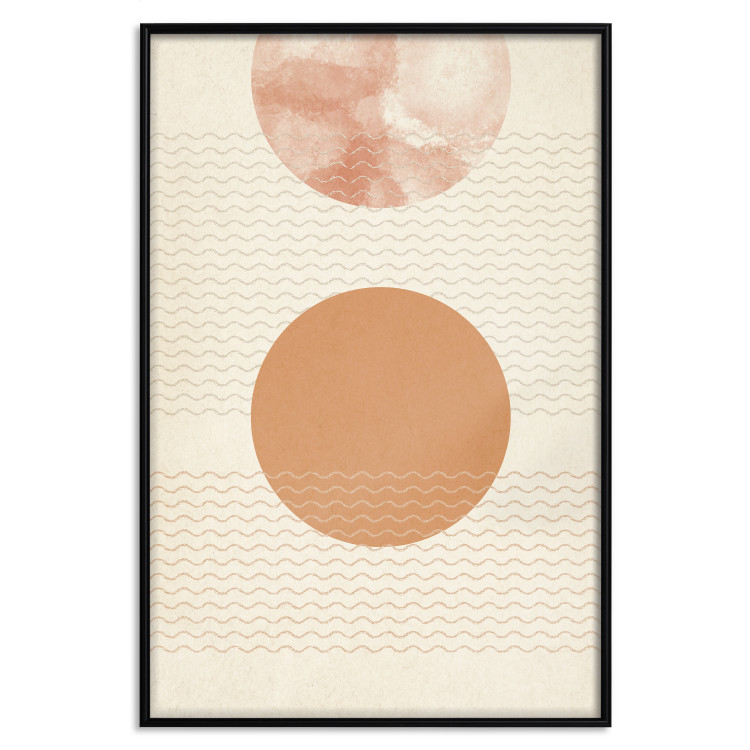 Poster Sun Eclipse - orange circles and stripes in an abstract motif 131796 additionalImage 16