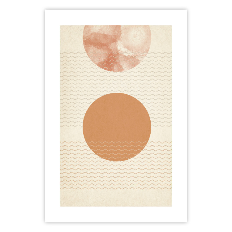 Poster Sun Eclipse - orange circles and stripes in an abstract motif 131796 additionalImage 19