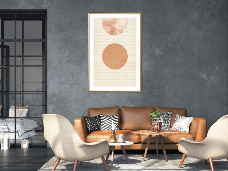 Poster Sun Eclipse - orange circles and stripes in an abstract motif 131796 additionalImage 13