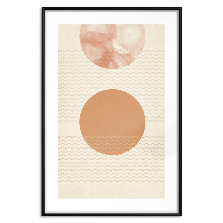 Poster Sun Eclipse - orange circles and stripes in an abstract motif 131796 additionalImage 17