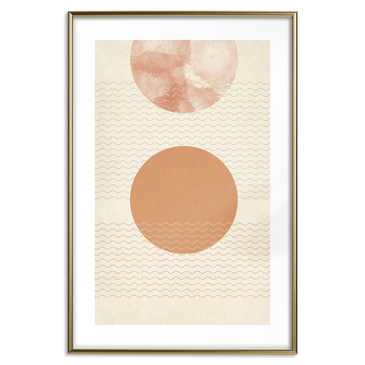 Poster Sun Eclipse - orange circles and stripes in an abstract motif 131796 additionalImage 14