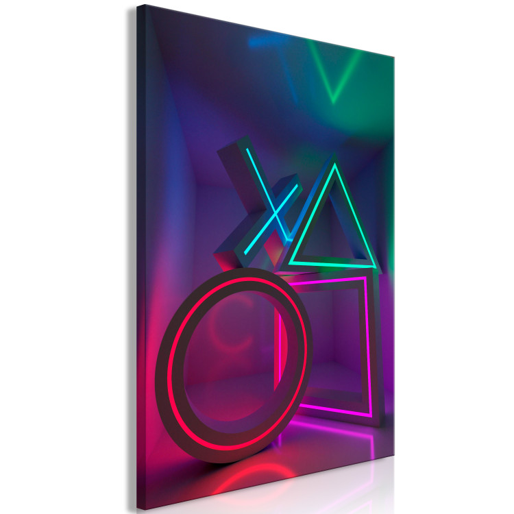 Canvas Art Print Winning Zone (1-piece) Vertical - futuristic colorful figures 131896 additionalImage 2