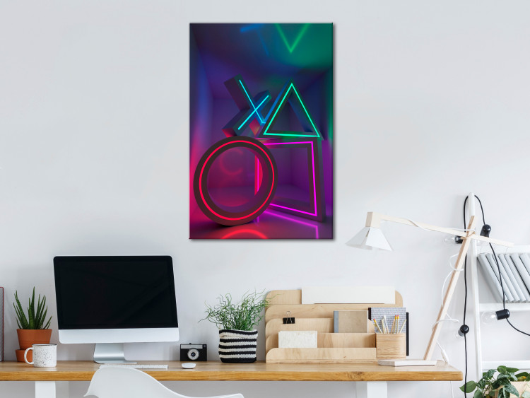Canvas Art Print Winning Zone (1-piece) Vertical - futuristic colorful figures 131896 additionalImage 3