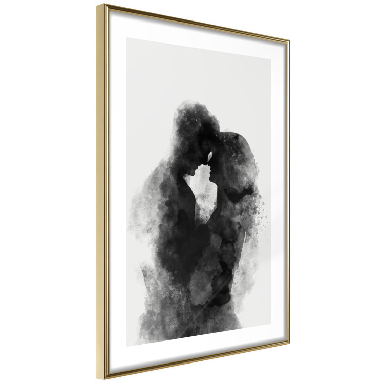 Wall Poster Memory of a Kiss - black enamored couple in a watercolor motif 131996 additionalImage 7
