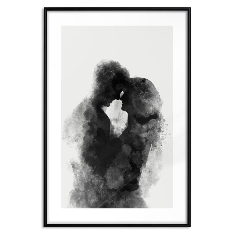 Wall Poster Memory of a Kiss - black enamored couple in a watercolor motif 131996 additionalImage 15