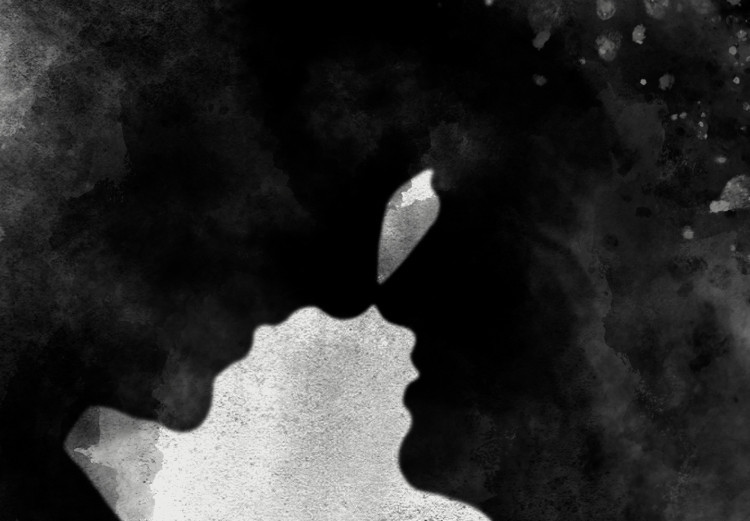Wall Poster Memory of a Kiss - black enamored couple in a watercolor motif 131996 additionalImage 10