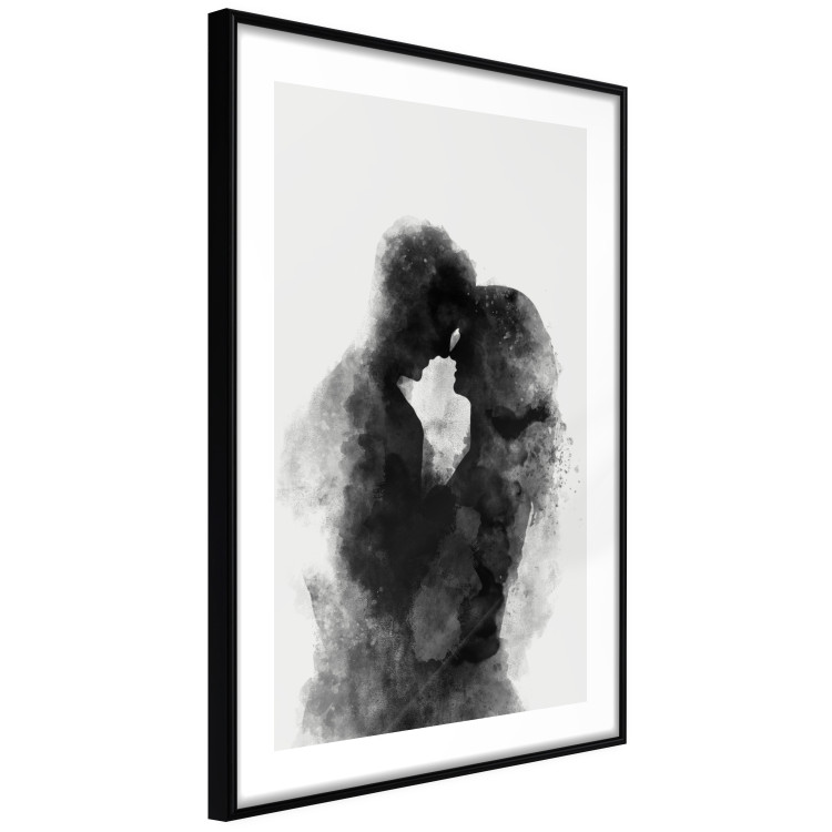 Wall Poster Memory of a Kiss - black enamored couple in a watercolor motif 131996 additionalImage 6