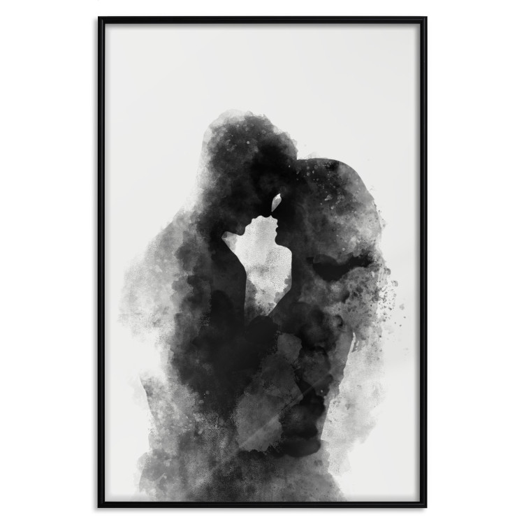 Wall Poster Memory of a Kiss - black enamored couple in a watercolor motif 131996 additionalImage 16