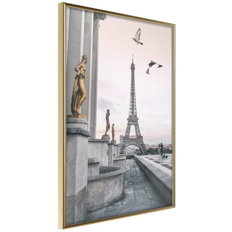Poster Flight to Freedom - structure with golden sculptures against the backdrop of the Eiffel Tower 132296 additionalImage 12