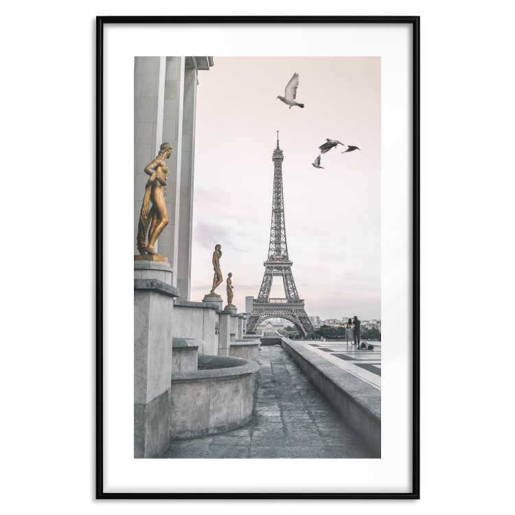 Poster Flight to Freedom - structure with golden sculptures against the backdrop of the Eiffel Tower 132296 additionalImage 15