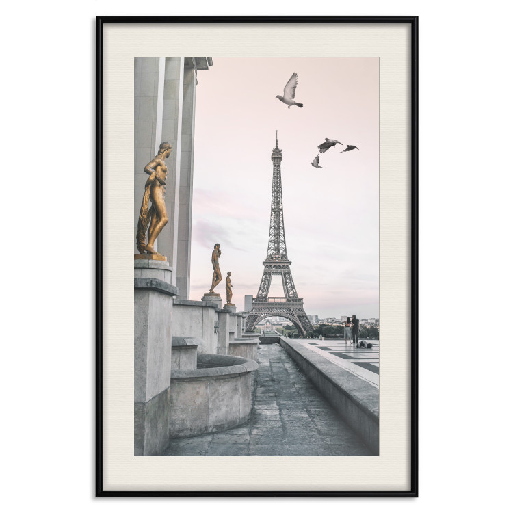 Poster Flight to Freedom - structure with golden sculptures against the backdrop of the Eiffel Tower 132296 additionalImage 19
