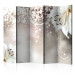 Room Separator Enchanted Composition II (5-piece) - white flowers in a 3D illusion 132696