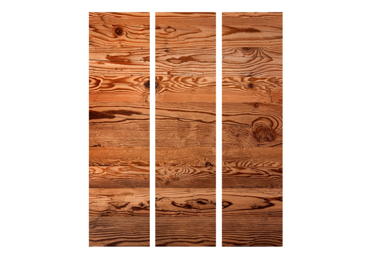 Room Divider Rustic Elegance (3-piece) - composition with texture of brown planks 132896 additionalImage 3