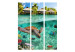 Room Divider Beneath the Surface of Water (3-piece) - marine animals against the sea background 133196 additionalThumb 3