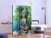 Room Separator Buddha: Beauty of Meditation (3-piece) - stone figure against tree background 133296 additionalThumb 2