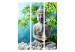 Room Separator Buddha: Beauty of Meditation (3-piece) - stone figure against tree background 133296 additionalThumb 3