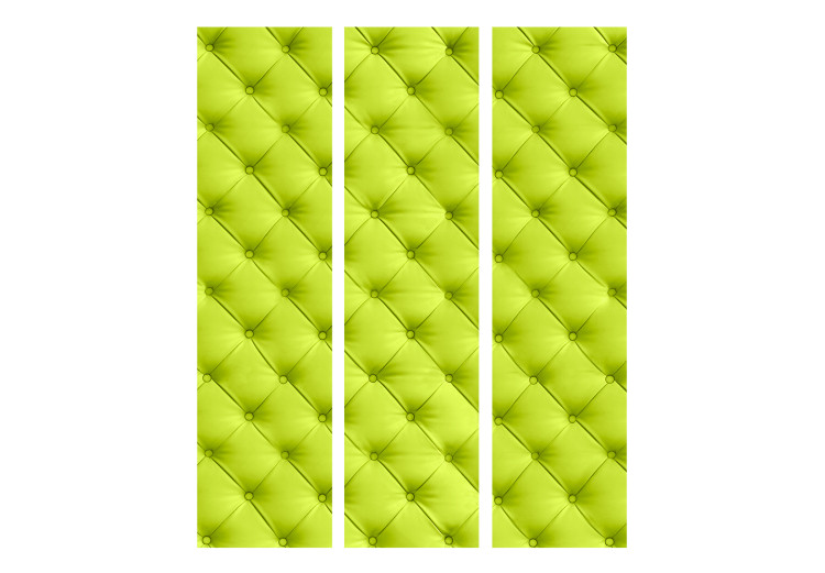 Folding Screen Lime Relaxation (3-piece) - simple composition in a neon pattern 133396 additionalImage 3