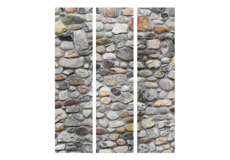 Room Divider Stone Path - texture of a wall with laid colorful stones 133596 additionalImage 3