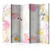 Room Separator Scent of Spring Flowers II - romantic light flowers on a white background 133796