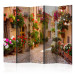 Room Divider Screen Alley in Spello (Italy) II - street with brick buildings and flowers 133996