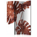 Room Separator Exquisite Monstera (3-piece) - brown leaves of a tropical plant 134296