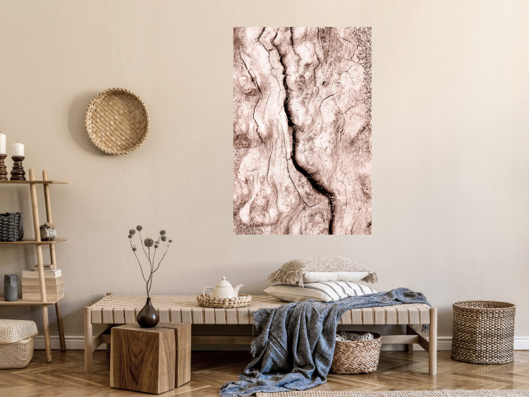 Poster Touch of Tropical Wind - natural texture of cracked driftwood 135296 additionalImage 11