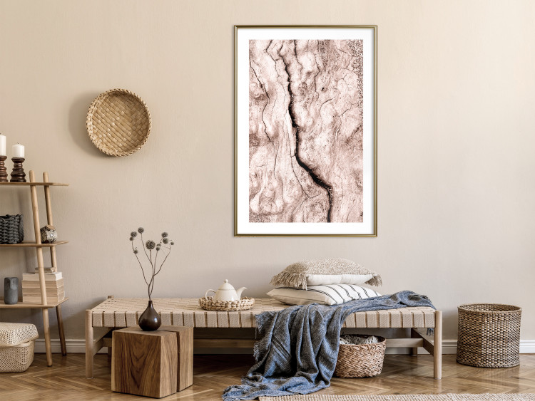 Poster Touch of Tropical Wind - natural texture of cracked driftwood 135296 additionalImage 6