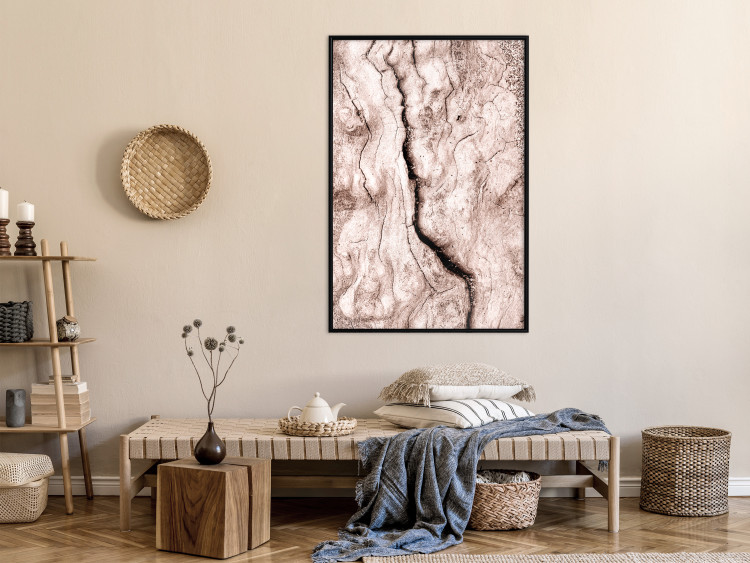 Poster Touch of Tropical Wind - natural texture of cracked driftwood 135296 additionalImage 10