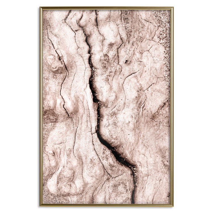 Poster Touch of Tropical Wind - natural texture of cracked driftwood 135296 additionalImage 2