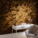 Photo Wallpaper Copper lumps - abstract pattern with 3D effect and golden hexes 135796 additionalThumb 4