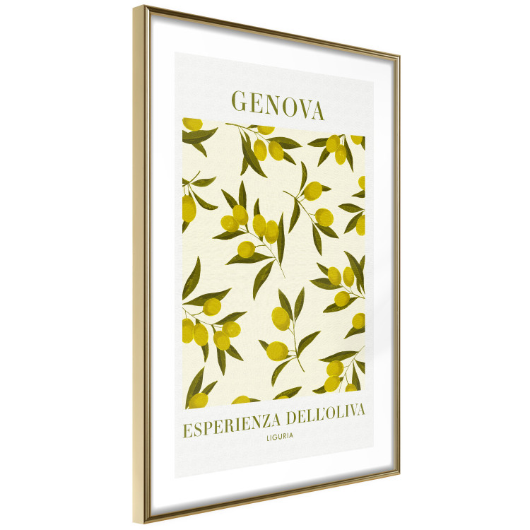 Wall Poster Ligurian Olives - simple composition with small fruits and Italian writings 135896 additionalImage 25