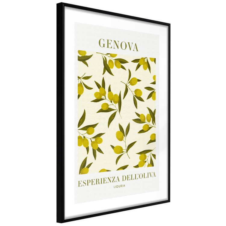 Wall Poster Ligurian Olives - simple composition with small fruits and Italian writings 135896 additionalImage 24