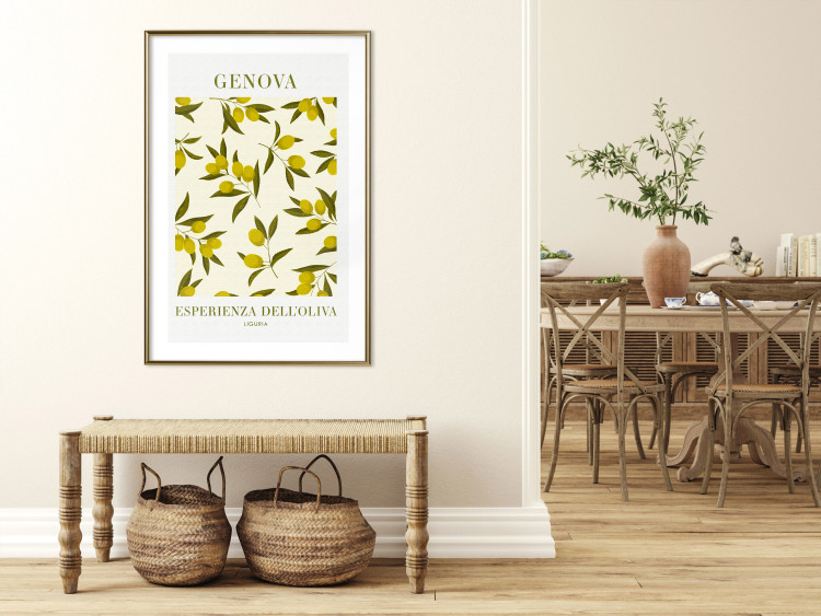 Wall Poster Ligurian Olives - simple composition with small fruits and Italian writings 135896 additionalImage 11