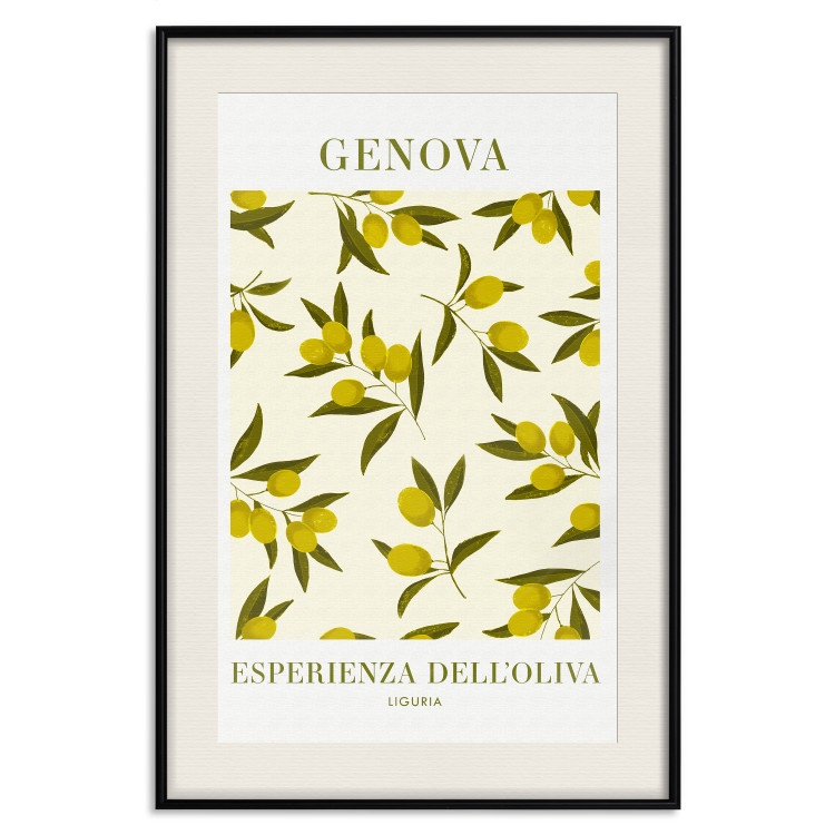 Wall Poster Ligurian Olives - simple composition with small fruits and Italian writings 135896 additionalImage 6