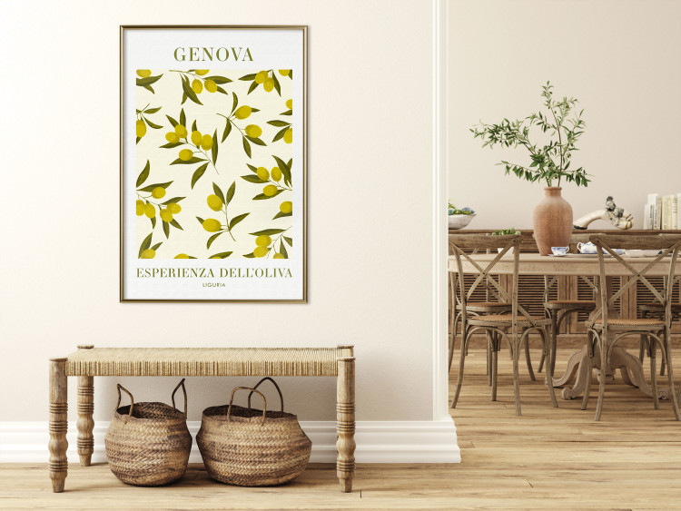 Wall Poster Ligurian Olives - simple composition with small fruits and Italian writings 135896 additionalImage 13