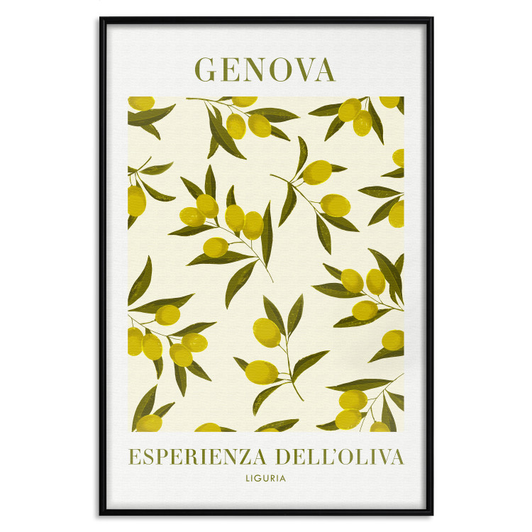 Wall Poster Ligurian Olives - simple composition with small fruits and Italian writings 135896 additionalImage 10