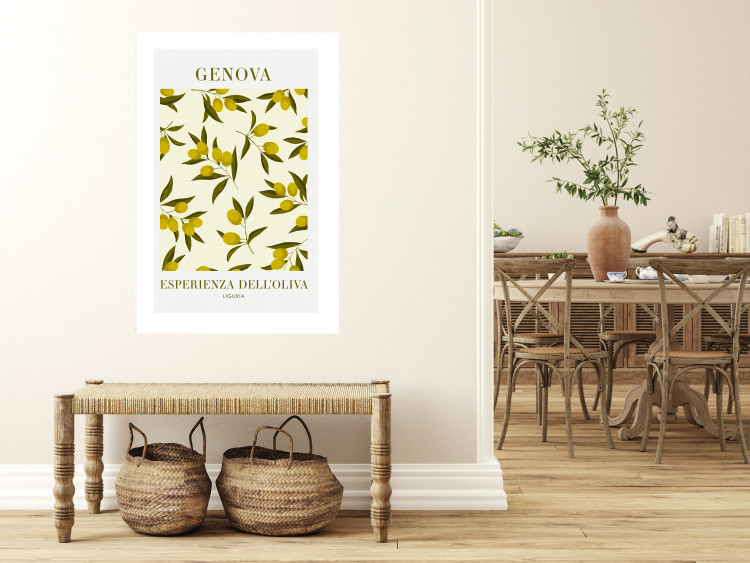 Wall Poster Ligurian Olives - simple composition with small fruits and Italian writings 135896 additionalImage 19