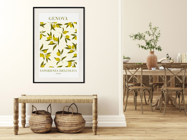 Wall Poster Ligurian Olives - simple composition with small fruits and Italian writings 135896 additionalImage 15