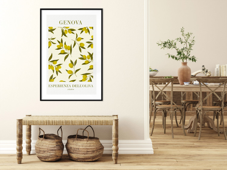 Wall Poster Ligurian Olives - simple composition with small fruits and Italian writings 135896 additionalImage 12