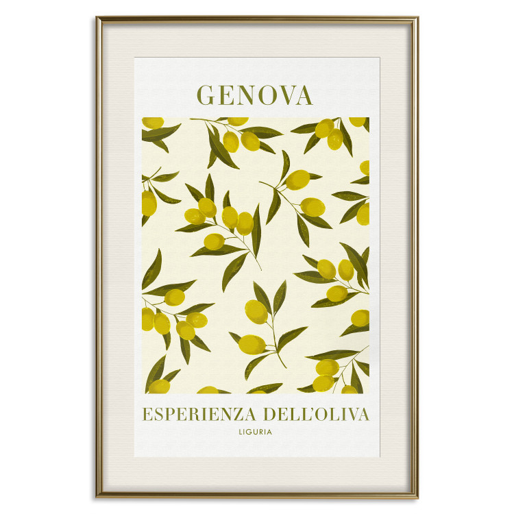 Wall Poster Ligurian Olives - simple composition with small fruits and Italian writings 135896 additionalImage 5