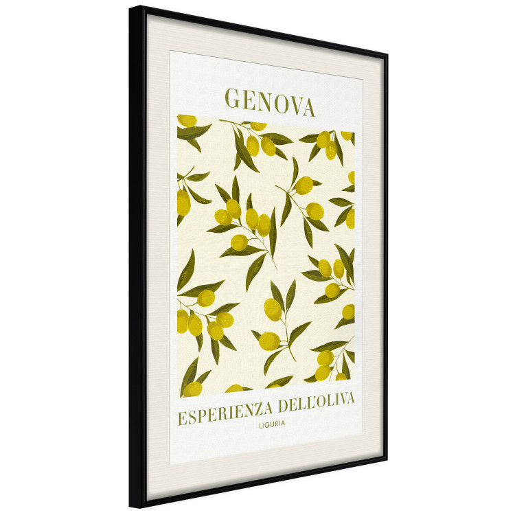 Wall Poster Ligurian Olives - simple composition with small fruits and Italian writings 135896 additionalImage 23
