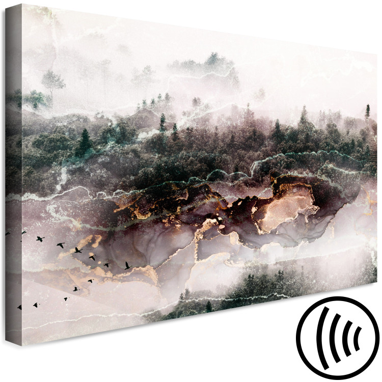 Canvas Golden Valley (1-piece) Wide - modern abstraction against a forest backdrop 137896 additionalImage 6