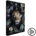 Canvas Print Lion in Leaves (1-piece) Vertical - wild cat among roses and ferns 138596 additionalThumb 6