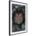 Poster Tiger in Leaves - portrait of a tiger against a background of green plants and flowers 138696 additionalThumb 5
