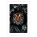 Poster Tiger in Leaves - portrait of a tiger against a background of green plants and flowers 138696 additionalThumb 14